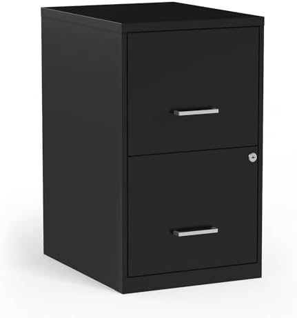 Staples 2-Drawer Vertical File Cabinet, Letter Size, Lockable, Black