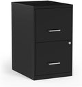 Staples 2-Drawer Vertical File Cabinet, Letter Size, Lockable, Black