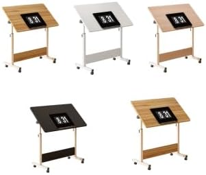 Small Standing Desk, Foldable Stand Up Desk with Wheels Mobile Computer Table Adjustable Height Desktop Sit Stand Table Workstations for Small Spaces and Home Office (Black)
