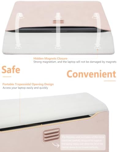 HYZUO 15-16 Inch Laptop Case Sleeve with Adjustable Stand, Apricot