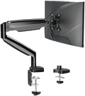 Single Monitor Mount Holds Screen up to 32", Height Adjustable Monitor Arm, Full Motion Computer Monitors Stand with Clamp/Grommet Base, VESA Mounts Fit 4.4-17.6lbs Computer, Black