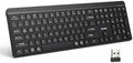 TECKNET Bluetooth Keyboard Rechargeable, 2.4G Wireless Keyboard Full Size