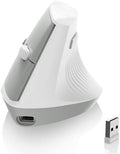 AJAZZ I300 Bluetooth and 2.4G Rechargeable Wireless Mouse,Ergonomic Vertical Design Optical Mouse Computer Mice,800/1200/1600 DPI,Quiet Clicks,84G Lightweight for Laptop, Desktop, PC, MacBook(White)