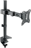 ELG Monitor Arm Desk Mount, Adjustable Height, 17-34" Screens up to 15.6 lbs, 360° Rotation, Heavy-Duty Steel with Epoxy Coating, VESA 75x75 to 100x100mm, Cable Organizer, Black