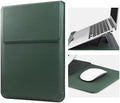 HoYiXi 15 16 Inch Laptop Sleeve Case Leather Bag for MacBook Pro 16 2021 & 2019/Huawei MateBook D15/HP 15.6" PC/MacBook Pro 15/XiaoXin Air 15.6'', Green