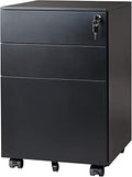 DEVAISE 3 Drawer File Cabinet with Lock, Fully Assembled Except Casters