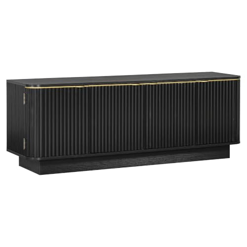 59.1" Fluted TV Stand with Storage Cabinets