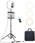 Elitehood 12’’ Ring Light with Tripod Stand (72’’ Tall) & iPad/Phone Holder