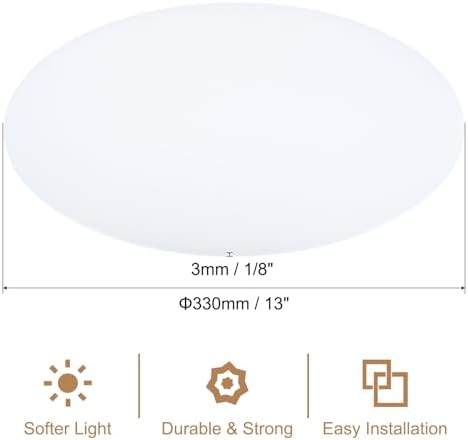 PATIKIL Lampshade Diffuser, 13" Diameter Round Diffuser for Drum Lampshades Pendants Light, DIY Light Shield, Frosted White