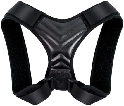 Posture Corrector Support Brace, Black Adjustable Back Straightener, Discreet Breathable Design for Spine Alignment, Upper Body Support Belt (XL)