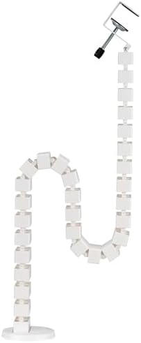 mywall HZ43WL Cable Guide with a Length up to 1,347 mm, Cable Management for Desks with Clamp Fixation, Cable Tube Cable Duct Round, 4-Way Channel System with Modular Swirl Structure