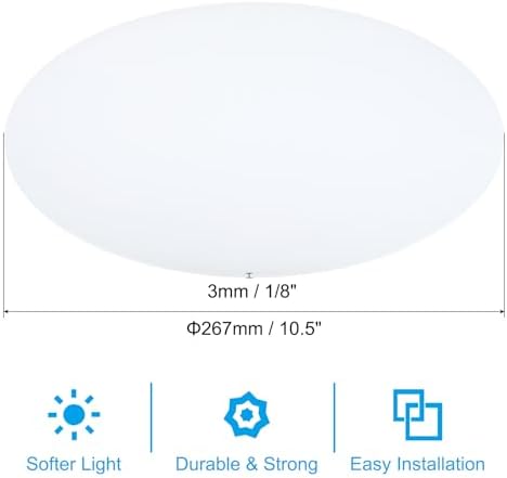 PATIKIL Lampshade Diffuser, 10.5" Diameter Round Diffuser for Drum Lampshades Pendants Light, DIY Light Shield, Frosted White