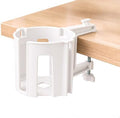 Original Large Desk Cup Holder Clamp, Heavy Duty Plastic Drink Holder White