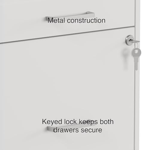Staples 3-Drawer Vertical File Cabinet, Letter Size, Lockable, White