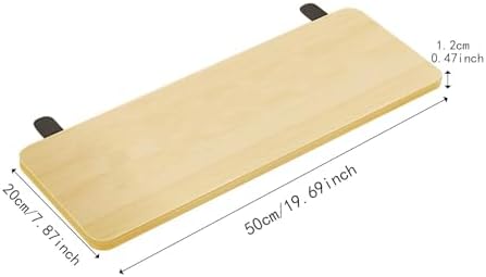 Generic Desk Extender Board Keyboard Tray Extension Attachment 50x20cm Foldable Space Saving Clamp on Home Office Wrist Support, Wood Color
