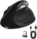 Vassink Ergonomic Mouse, Vertical Wireless Mouse,Mini Mouse Rechargeable 2.4G Optical Carpal Tunnel Mice: 800/1200 / 1600 DPI, 6 Buttons, for Laptop, PC, Computer, Desktop, Notebook etc