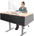 Mount-It! Under Desk Modesty Panel for Office Desks and Sit Stand Workstations [60 Inches Wide] Mesh Organizer Pockets for Cables and Wires (Black)