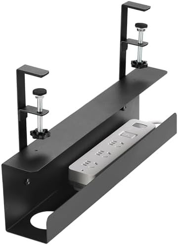 ZhiYo 17in Cable Management Under Desk Tray, 3in W x 4.7in H, Black