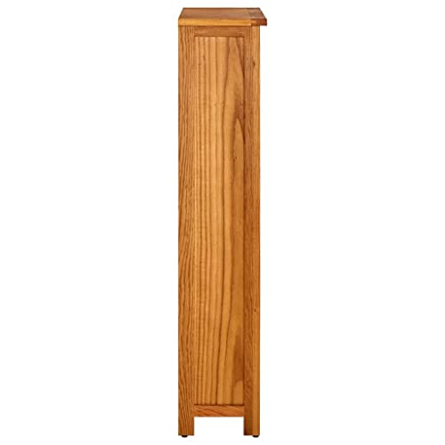 4-Tier Bookcase 27.6"x8.7"x43.3" Solid Oak Wood