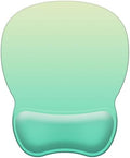 Mouse Pad with Support, Ergonomic Mouse Pad with Gel Wrist Rest Support Middle Concave Design, Comfortable Mousepad with Non-Slip PU Base for Home Office Working Studying (08 Cyan Green Gradient)
