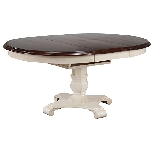 Andrews Dining Set, Medium/Two Size, Distressed Antique White/Chestnut