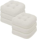baibu 2-Layer Dining Chair Cushions, 6 Pack, 16.5 x 16.5 x 3.5 in, White