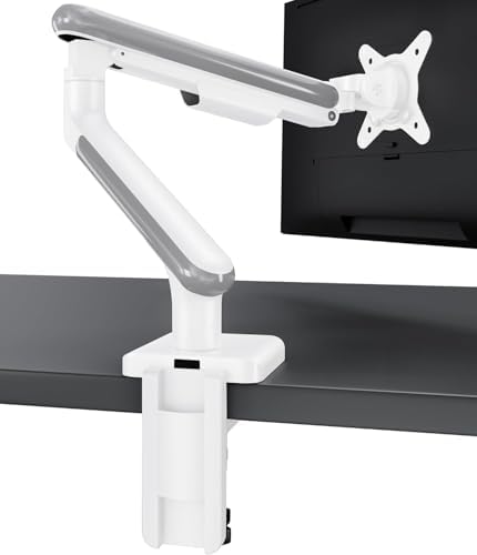 Desktronic Single Monitor Mount, Up to 34" & 8kg, 360° Rotation, Height Adjustable, Sturdy, Easy Install, for Large Screens, Ergonomic Design, Fits All VESA 75/100 Standards