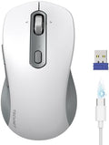 TECKNET Rechargeable Wireless Bluetooth Mouse with 4-Way Wheel, 3-Device