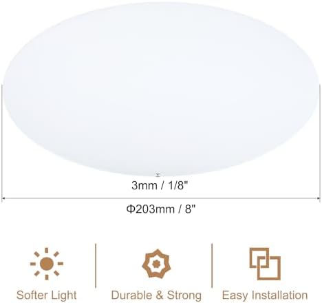 PATIKIL Lampshade Diffuser, 8" Diameter Frosted White