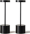 SAKRINGT 2 Pack Rechargeable Table Lamp, LED Cordless Table Lamp,5000mAh Battery Operated Portable Table Light,Dimming for Restaurant/Patio/Outdoor(Black)