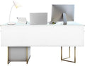 60" Under Desk Privacy Panel White Self-Adhesive Modesty Panel with Wire Pocket for Cable Management Organizer Heavy Duty Desk Skirt - Office Home or Standing Workstation Concealer Shield