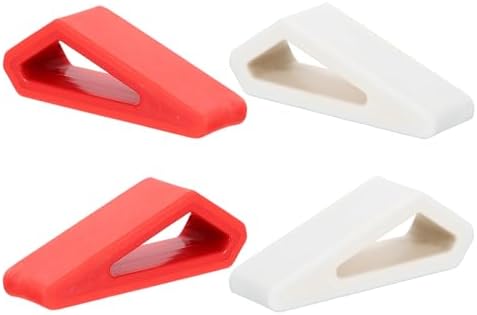 PATIKIL Laptop Wedge, 4-Pack Portable Laptop Stand Computer Notebook Holder Keyboard Stand Lifter Risers Plastic Anti-Slip Ventilated Elevated Feet for Desktop Keyboard Tablet, White/Red