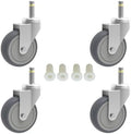 RILIDRI 2-Inch Swivel Stem Caster, 7/16-Inch Stem Diameter Rubber Wheel, Thermoplastic Rubber TPR Replacement Wheels for Weber Grill Shop Vac - 4 Pack