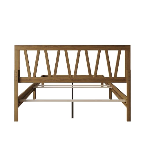 Gadsden Full Wood Panel Bed Frame, Brown