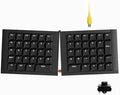 KBDcraft 07Israfel 50% Ergo-Split Low-Profile Mechanical Keyboard, 56-Key Ortho, Lego-Compatible Case, Wired, Linear Switch, Gasket Mount, Hot-Swappable, RGB, QMK, Vial, Full Kit, (Black)