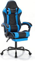 Big and Tall Gaming Chair with Footrest, Ergonomic Computer Desk Chair with Lumbar Support & Headrest, High Back PU Leather Gaming Office Chair, Reclining Swivel Task Chair for Office or Gaming