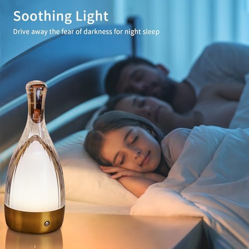 Table Lamp for Bedroom,Small Desk Lamp Dimmable 4 Gears:3000K/4000K/6000K/RGB,4000mAh Rechargeable Battery bedside lamps, LED Cordless Desk Light for Couple Dinner/Coffee Table/Restaurant/Bedroom
