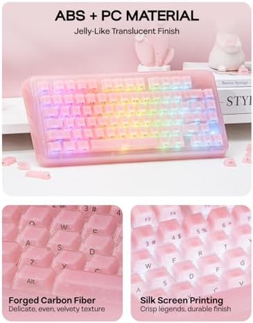 EPOMAKER Frost Jelly Keycaps Set, 126 Keys Forged Carbon Fiber Keycaps