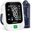 Blood Pressure Monitor with 2x199 Sets Memory, Medisana Automatic Upper Arm Blood Pressure Monitor for Home Use, 4.5" Color LED Backlit Display, Adjustable Large Cuff, Home Hypertension Detector