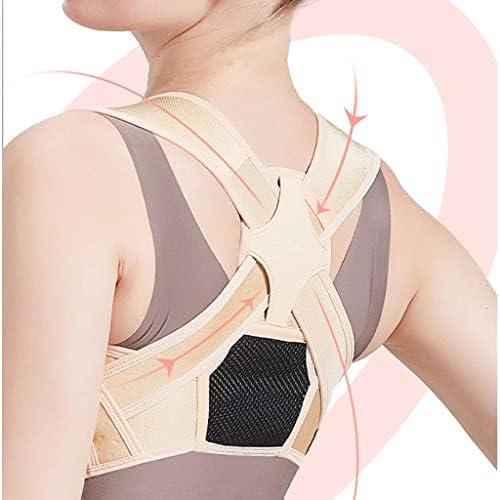 Posture Corrector Adjustable Back Support Belt Spine Back Shoulder Brace Support Belts Adult Invisible Hunchback Belts(Beige,S/M) (D,L/XL)