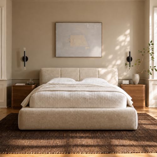 Cloud Queen Bed Frame with 6'' Headboard, All-Foam Cushioned