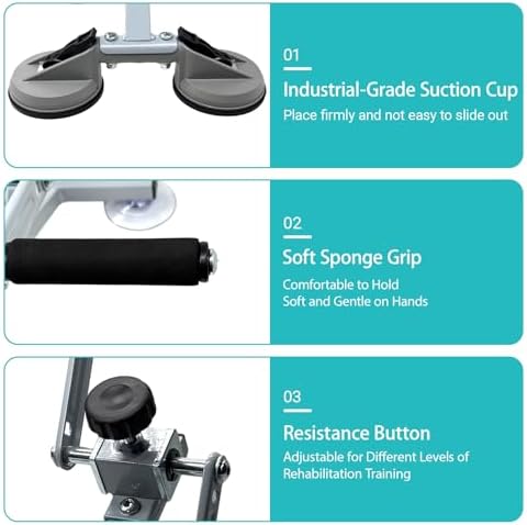 Arm Bike for Physical Therapy, with A 4-Seat Suction Cup Design for More Stable Fixation, Easy Installation, and Adjustable Resistance, Smultifunction Rehabilitation Exerciser for Arm and Shoulder.