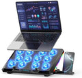 Laptop Cooling Pad with 12 Quiet Fans, Slim Portable for 12-17.3 Inch Laptop Cooler Stand with 5 Height Adjustable, Ergonomic Gaming Cooling Fan Pad with Two USB Ports & Phone Holder (Gear)