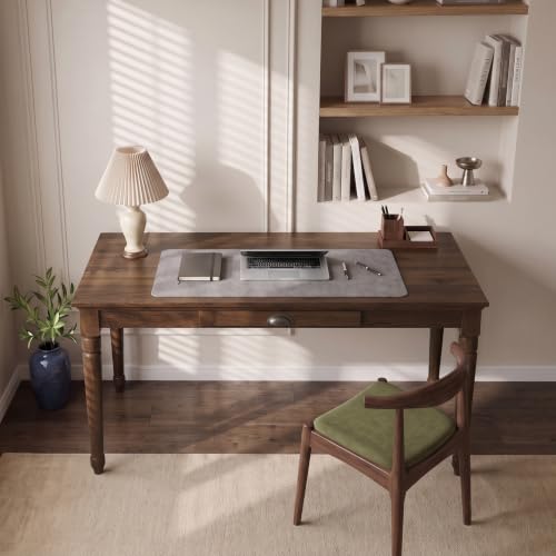 Mid Century Solid Wood Writing Desk with Storage Drawers
