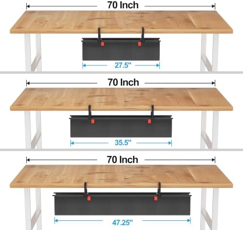 Heavy Duty No Drill Under Desk Cable Management Tray 28 inch