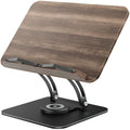 Tounee Adjustable Book Stand with 360° Swivel Base,Matte Black