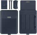 Laptop Sleeve 13-14" Case with Stand, Compatible with Microsoft Surface Laptop 5/4/3/2 13.5", MacBook Air/Pro 13.3", PU Leather Sleeve for 15-16" Laptops - Dark Blue
