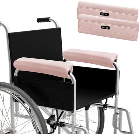 SPRING SEAON Wheelchair Armrest Covers, Soft Suede Memory Foam Pads, 1 Pair