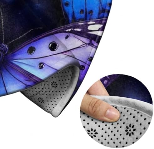 Circular Rugs Large Modern Round Area Rug Fashion Decor Mat for Home Office Purple Butterfly