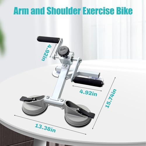 Arm Bike for Physical Therapy, with A 4-Seat Suction Cup Design for More Stable Fixation, Easy Installation, and Adjustable Resistance, Smultifunction Rehabilitation Exerciser for Arm and Shoulder.